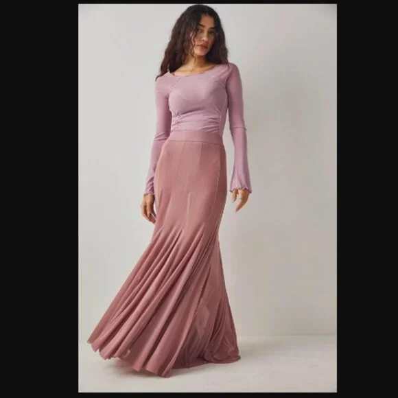Sheer Tulle Maxi Skirt